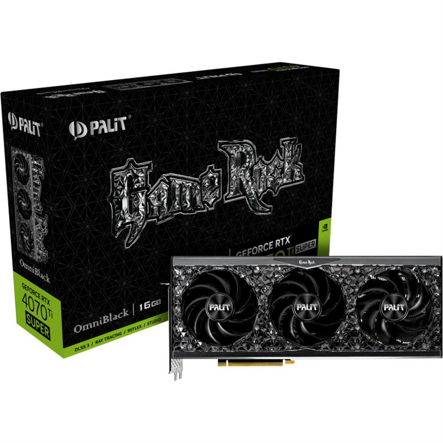 Placa De Video Palit Nvidia GeForce RTX 4070 TI Super Gamerock Omniblack 16GB GDDR6X 256BIT