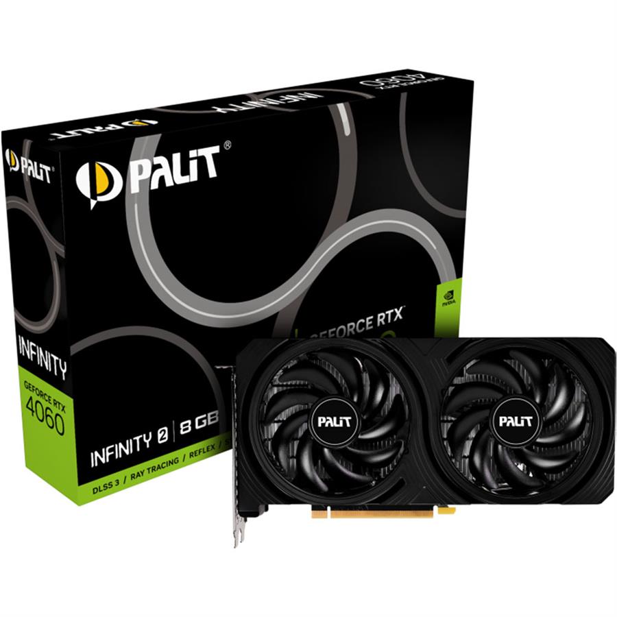 Placa De Video Gpu Nvidia Geforce Palit Rtx 4060 Infinity 2 8Gb GDDR6
