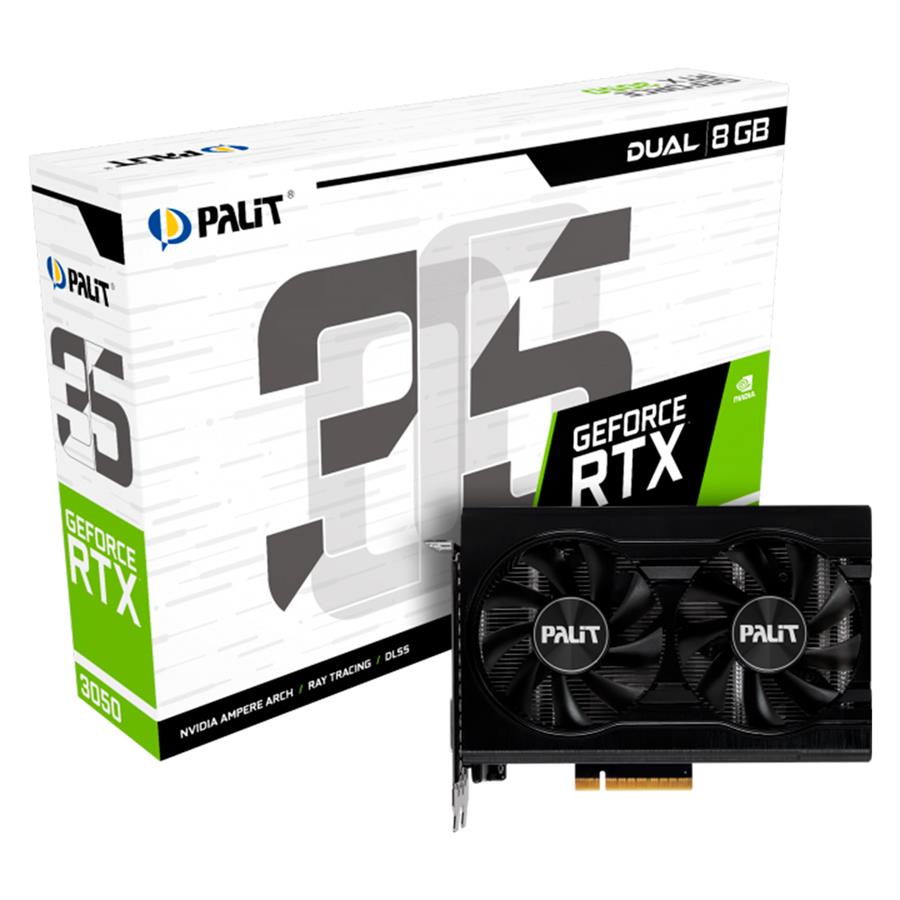 Placa De Video Palit Nvidia GeForce RTX 3050 Dual 8GB Gddr6