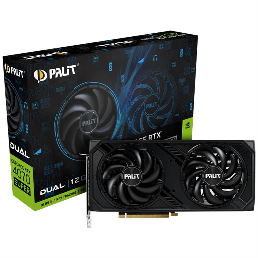 Placa De Video Palit Nvidia Geforce RTX 4070 Super Dual 12Gb Gddr6 192 Bit